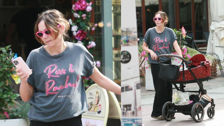 Olga Bołądź z rodziną w Sopocie