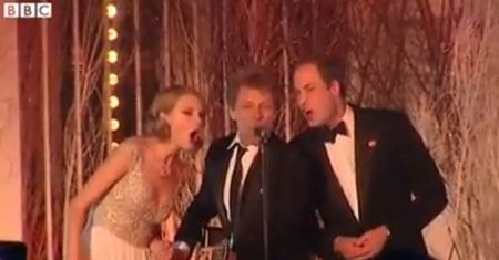 Bon Jovi, Taylor Swift i KSIĄŻĘ WILLIAM śpiewają "Livin' On A prayer"!