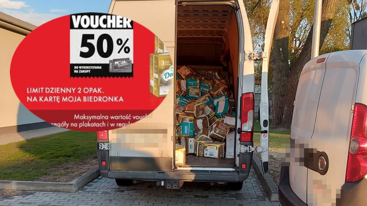 Luka w promocji? Dwóch mężczyzn wykupiło cały zapas pieluch z Biedronki.