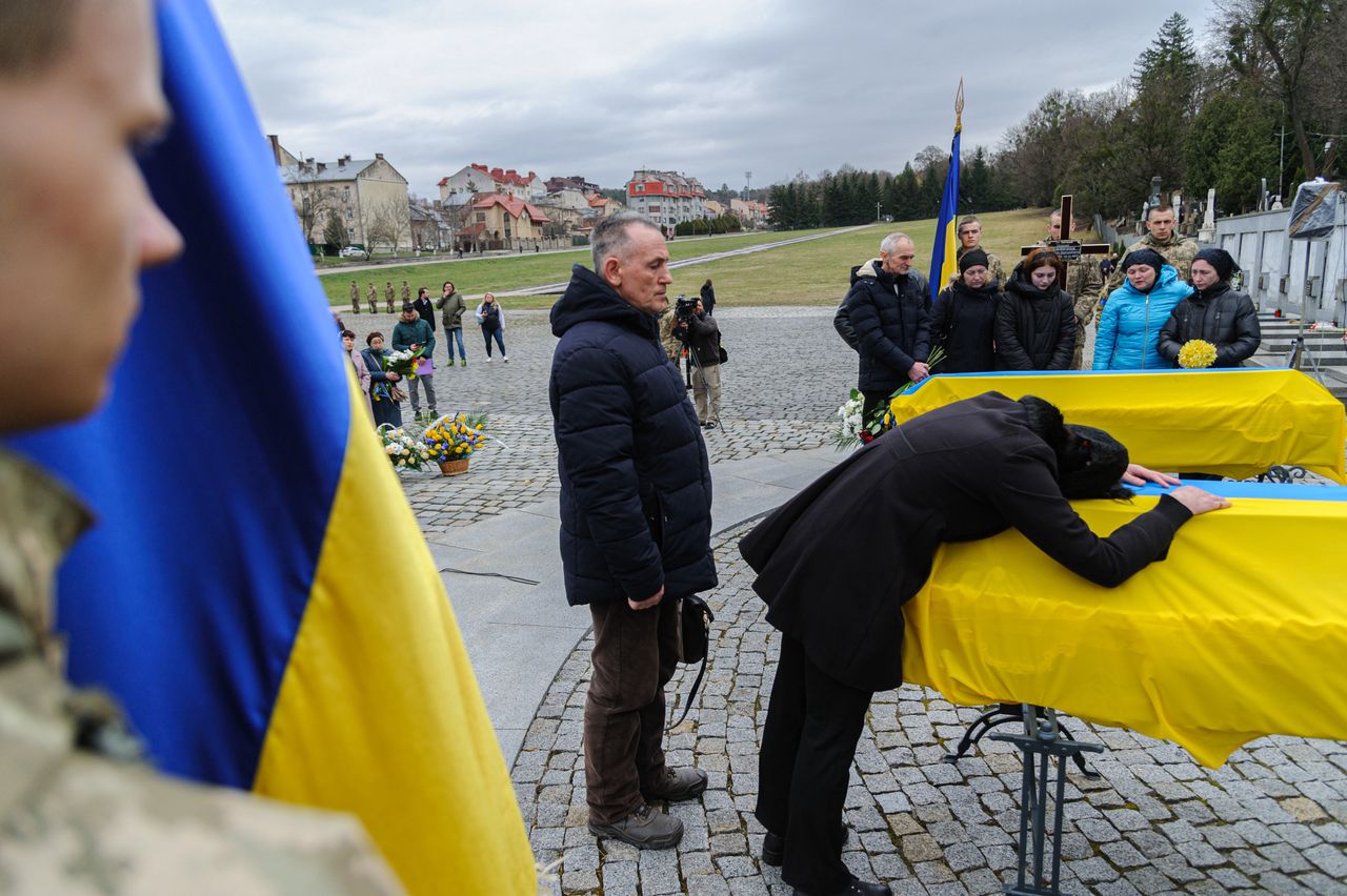 Pogrzeby ofiar ataku Rosji na Ukrainę, Lwów 