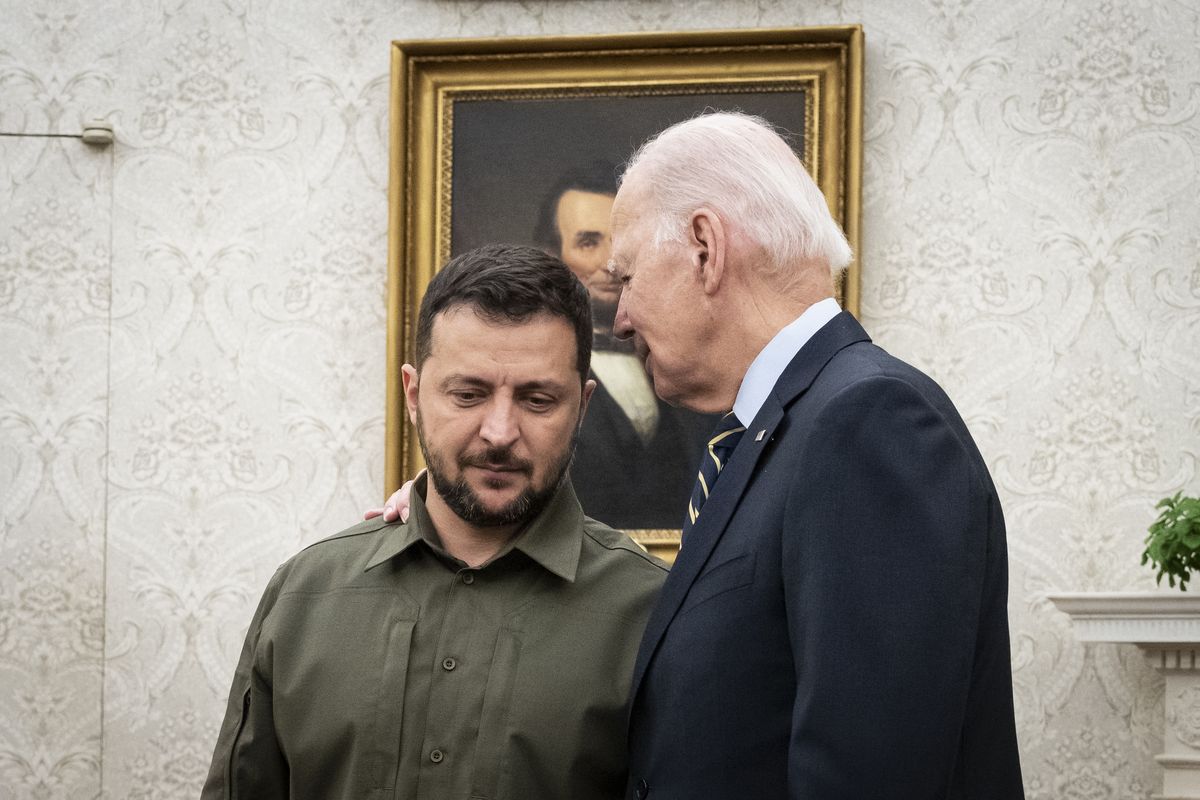 Wołodymyr Zełenski i Joe Biden