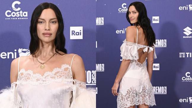 Irina Shayk w białej halce