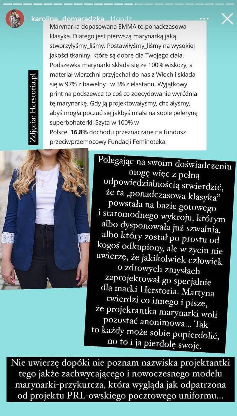 Karolina Domaradzka krytykuje kolekcję Martyny Kaczmarek