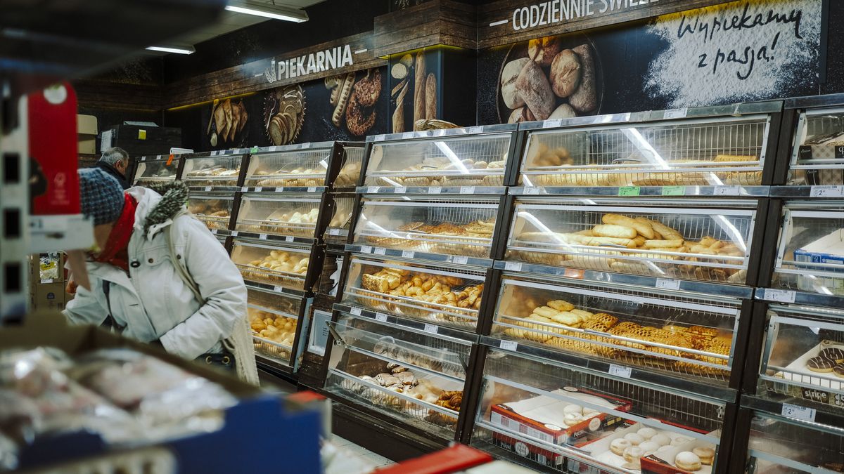 Baked goods on sale in a supermarket in Warsaw, Poland, on Wednesday, Jan. 4, 2023. Poland left borrowing costs unchanged as the threat of an economic recession overshadows concerns over the highest inflation in more than a quarter century. Photographer Damian Lemaski/Bloomberg via Getty Images