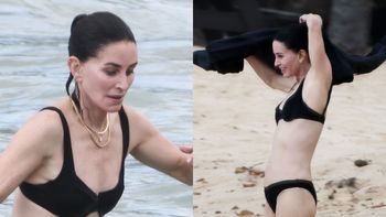 62-letnia Courteney Cox pręży smukłą sylwetkę w czarnym BIKINI na Hawajach. Czas się dla niej zatrzymał? (FOTO)
