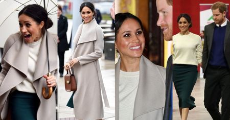 Elegancka Meghan w płaszczu za 2,5 tysiąca spaceruje z Harrym po Belfaście (ZDJĘCIA)