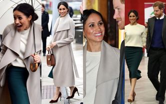 Elegancka Meghan w płaszczu za 2,5 tysiąca spaceruje z Harrym po Belfaście (ZDJĘCIA)