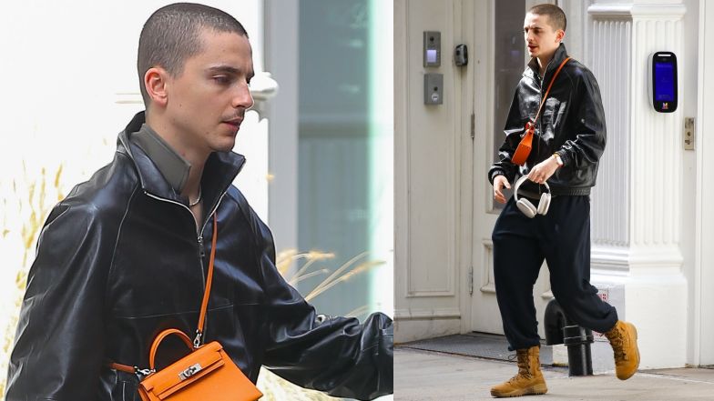 Timothee Chalamet z torebką Hermes