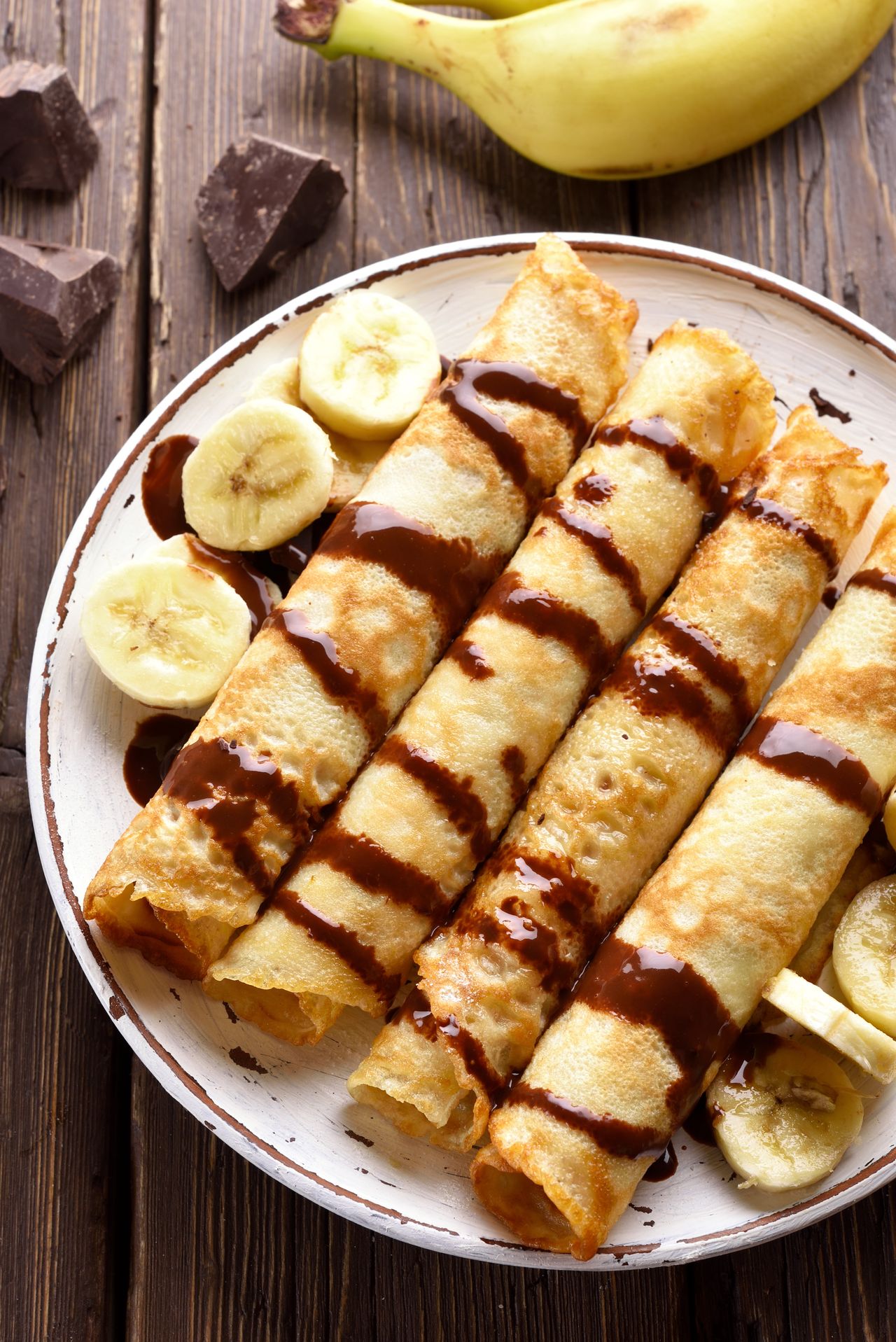 Czekoladowe naleśniki z bananami. Smakują bajecznie!