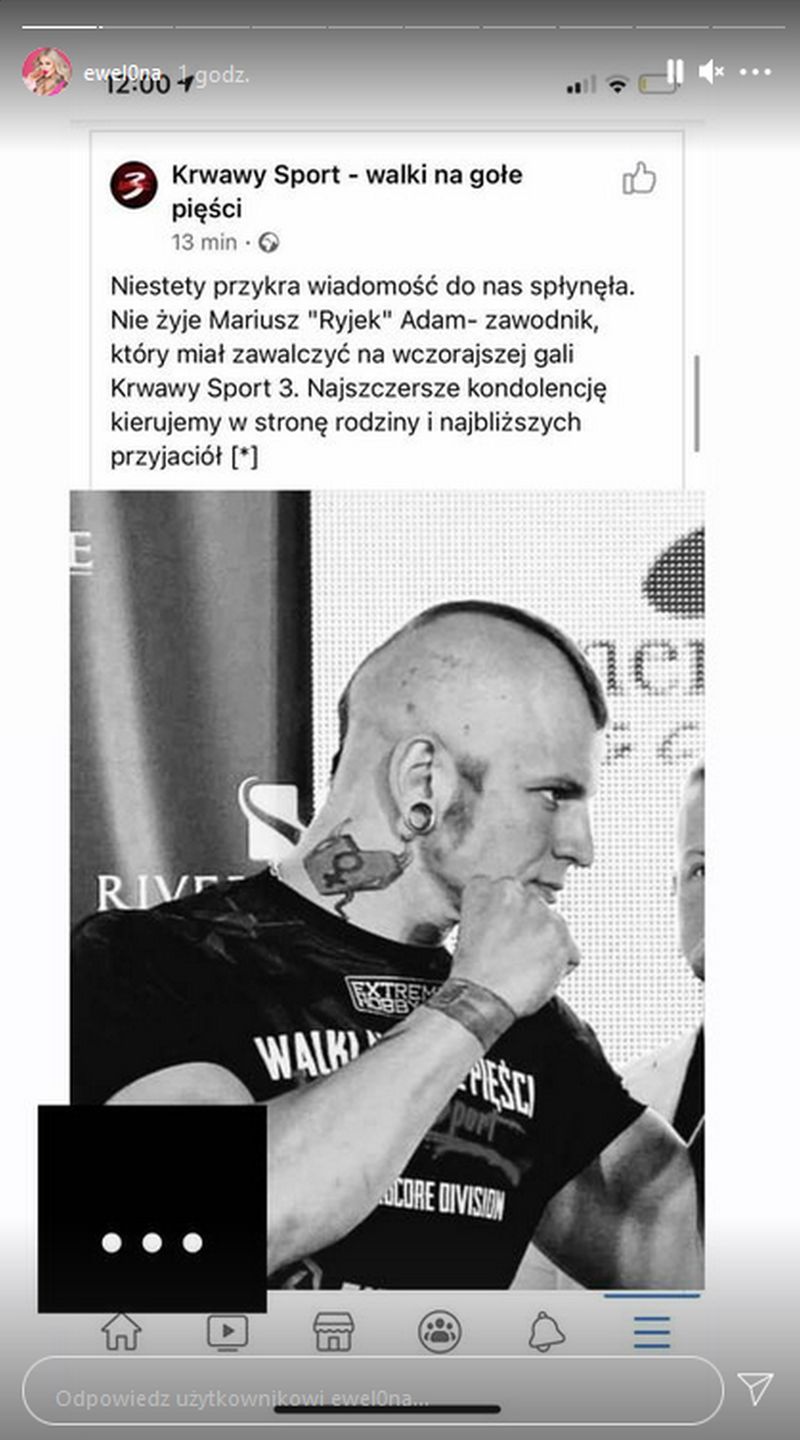 Ewel0na o śmierci Mariusza Adama Ryjka