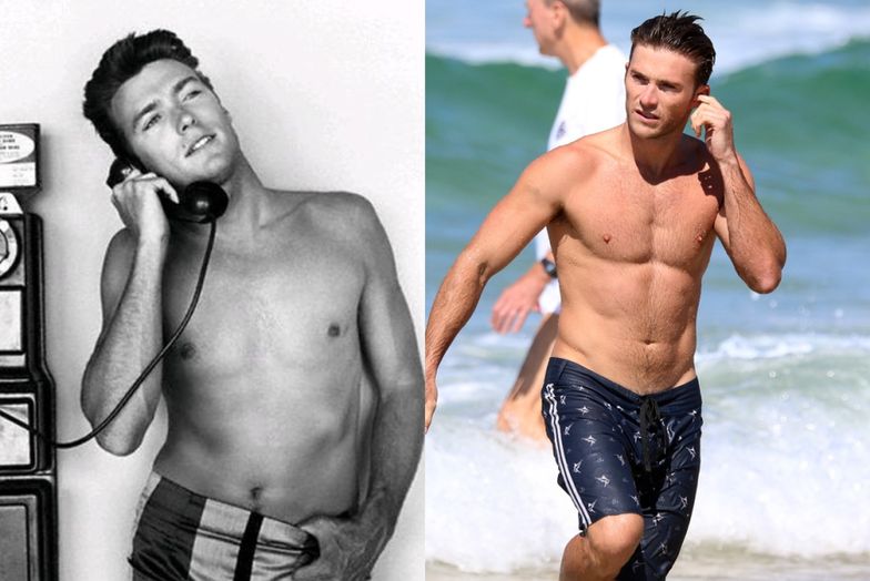 Clint Eastwood w 1956 roku i Scott Eastwood w 2017