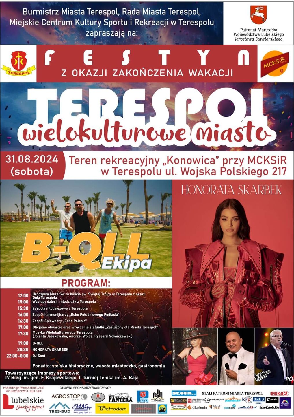 Festyn na zakończenie wakacji „Terespol - Wielokulturowe Miasto” - plakat, program wydarzenia