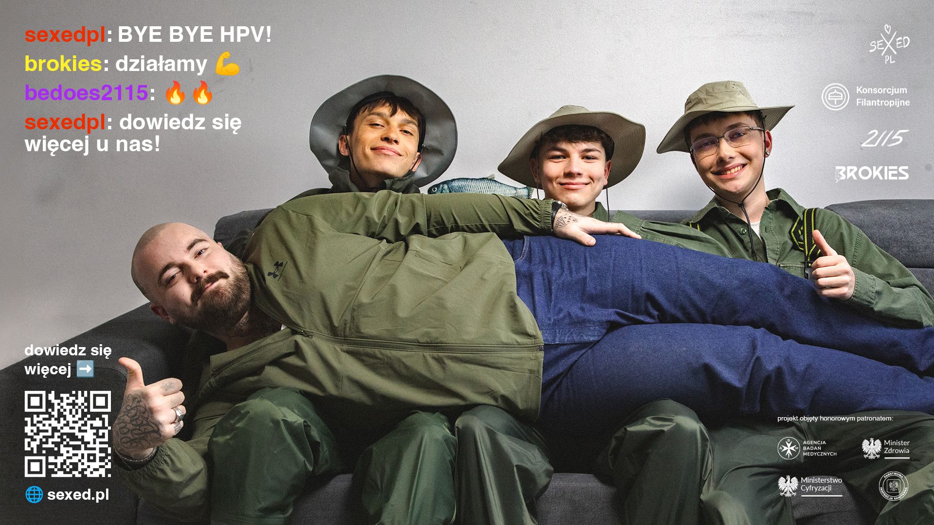 Fundacja Anji Rubik promuje szczepienia przeciw HPV dla chłopców. W kampanii Bedoes 2115 i Brokies