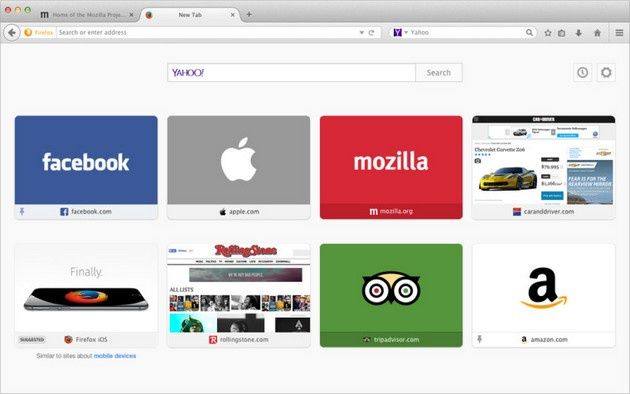 Firefox Suggested Tiles