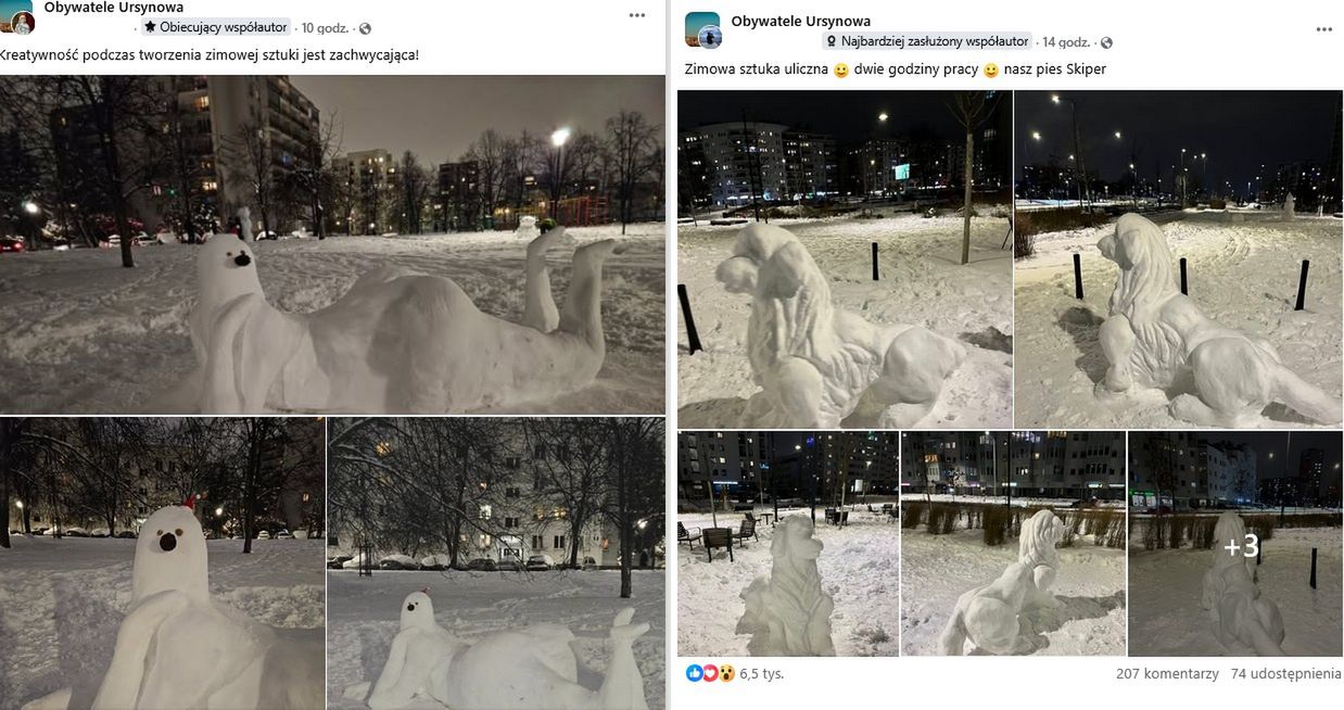 Zimowa sztuka uliczna zachwyca