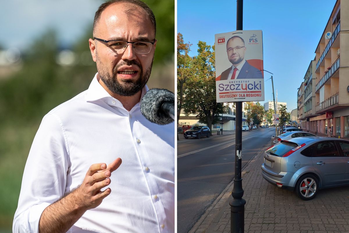 Za nielegalne plakaty wyborcze Krzysztofa Szczuckiego może spotkać kara grzywny