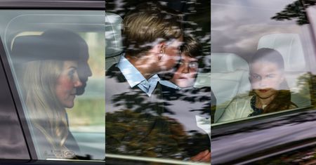 Rodzina królewska sfotografowana w drodze do kościoła. Na mszę wybrały się też dzieci księżnej Kate i księcia Williama