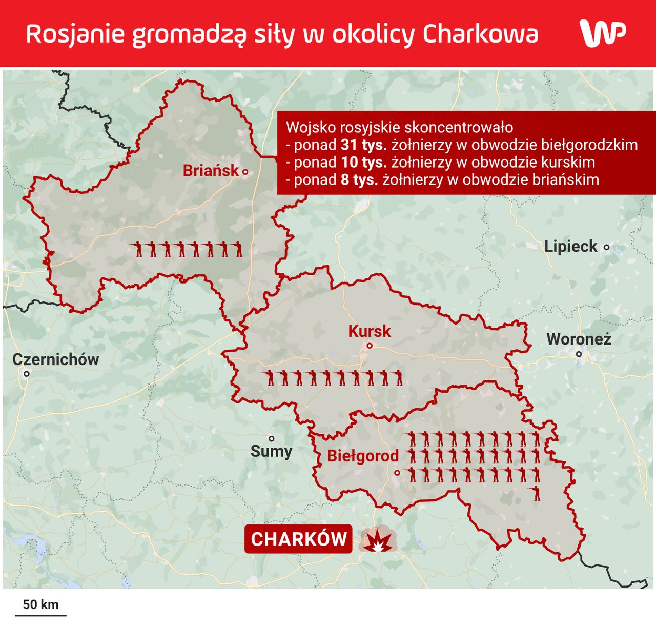 Rosjanie gromadzą siły w okolicy Charkowa