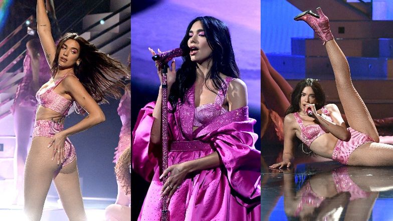 Grammy 2021: Dua Lipa pręży się na scenie w kryształowej bieliźnie (ZDJĘCIA)