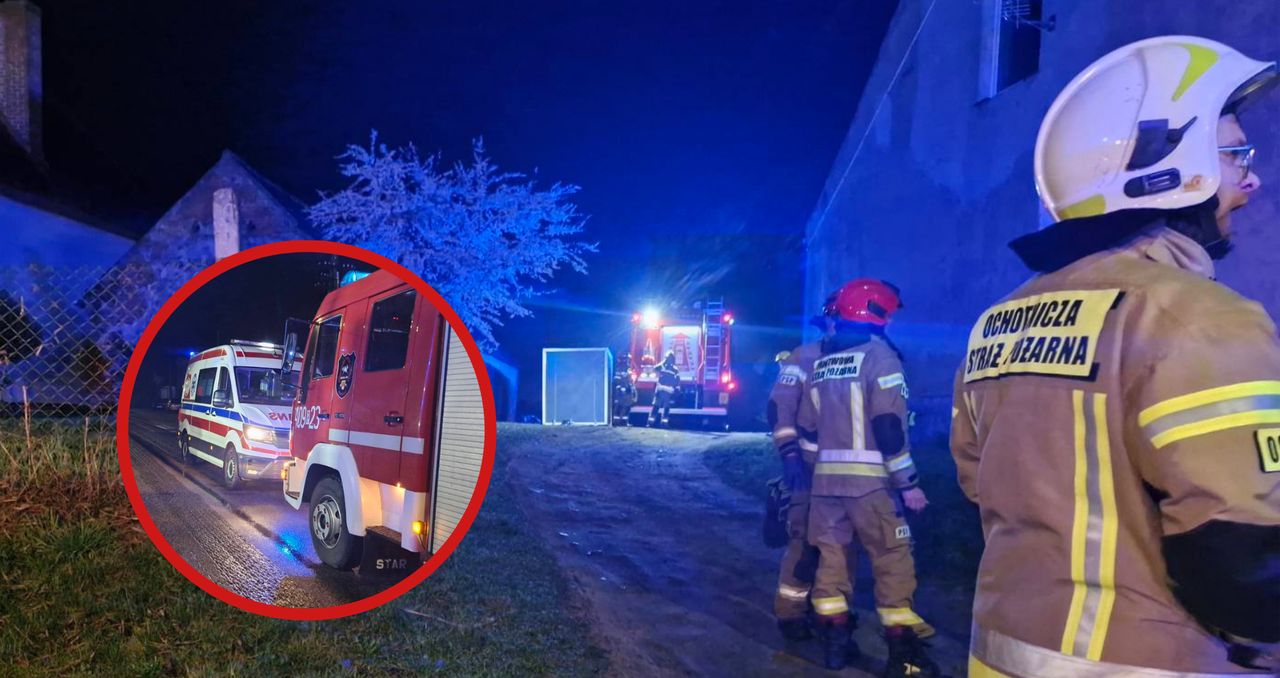 Rataje: Nocny pożar w budynku jednorodzinnym. Dwie osoby nieprzytomne