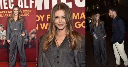 Joanna Opozda pozuje na premierze filmu "Samiec Alfa" i gawędzi z Mateuszem Banasiukiem (ZDJĘCIA)