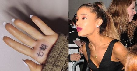 Ariana Grande zrobiła na dłoni tatuaż z błędem? "Po japońsku to znaczy grill!"