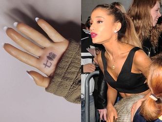 Ariana Grande zrobiła na dłoni tatuaż z błędem? "Po japońsku to znaczy grill!"
