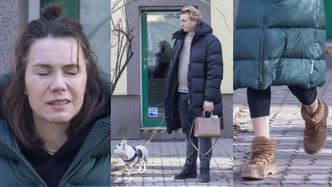 Ciężarna Olga Bołądź i jej młodszy o siedem lat partner opiekują się suczką Lusią (ZDJĘCIA)