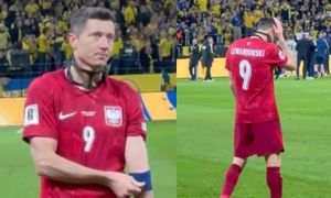 Robert Lewandowski ze łzami w oczach na murawie. Po porażce opublikował wpis z wymowną piosenką. "Czas powiedzieć do widzenia" (WIDEO)