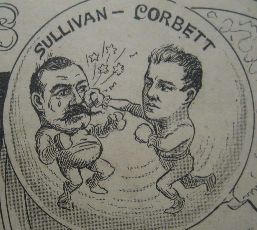 Corbett bije Sullivana fot. domena publiczna
