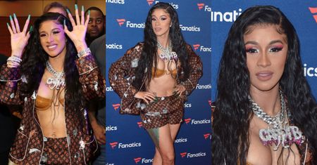 Szczęśliwa Cardi B eksponuje płaski brzuch w piżamie Louis Vuitton za 7 tysięcy