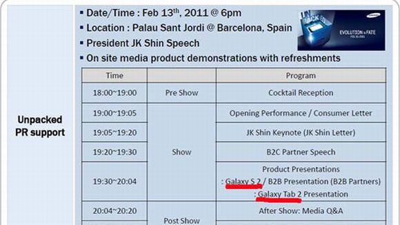 Samsung Galaxy Tab 2 i Galaxy S 2 na MWC 2011 1