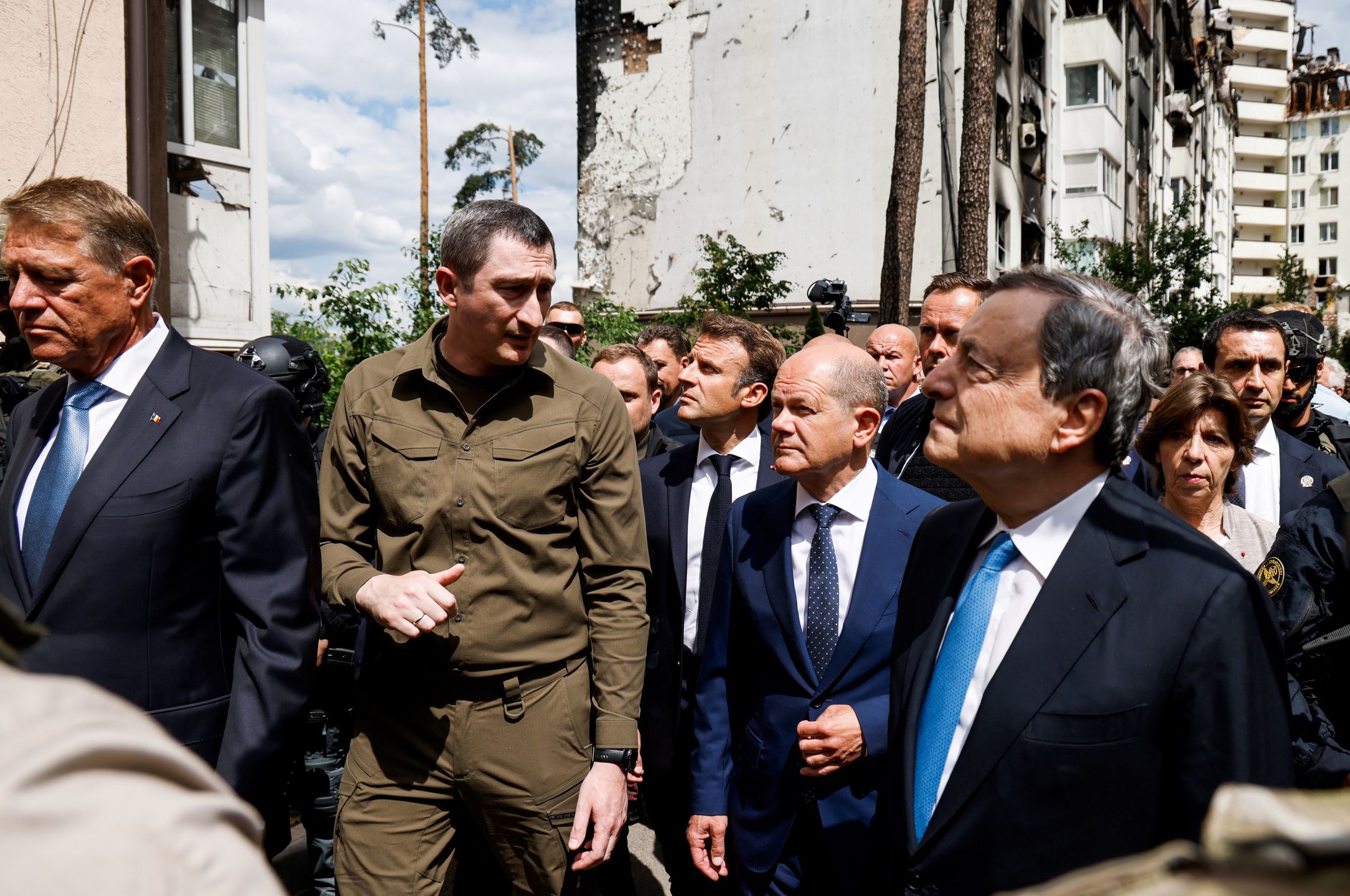 Macron, Scholz i Draghi w Irpieniu
