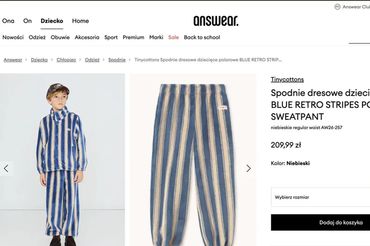 Pasiasty strój usunięty z oferty Answear.com
