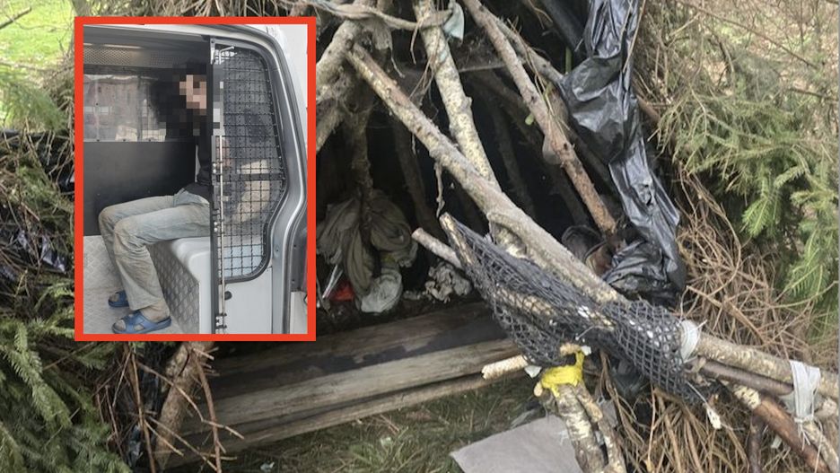 34-latek mieszkał dwa lata w szałasie w lesie