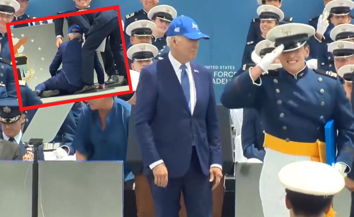 Biden przewrócił się podczas ceremonii w Akademii Sił Powietrznych