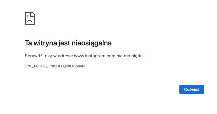 Awaria Instagram