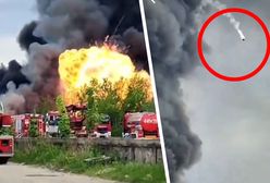 Seria eksplozji uchwycona. Gigantyczny pożar na południu Polski