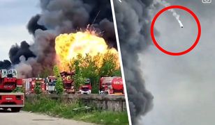 Seria eksplozji uchwycona. Gigantyczny pożar na południu Polski