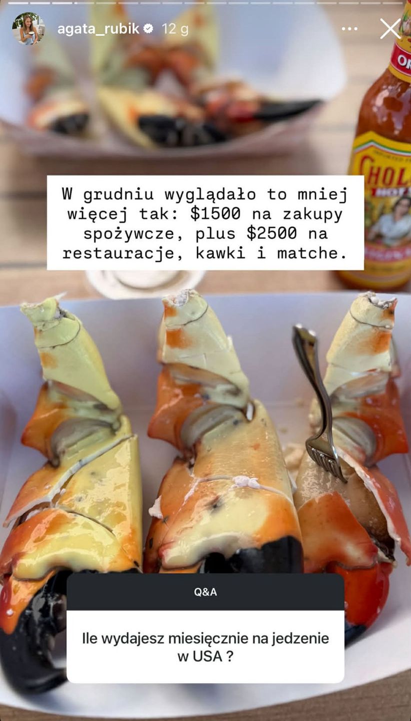 Agata Rubik przedstawiła miesięczne wydatki na jedzenie