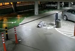 Skok na parkingowy świetlik skończył się dla niego długim lotem w dół