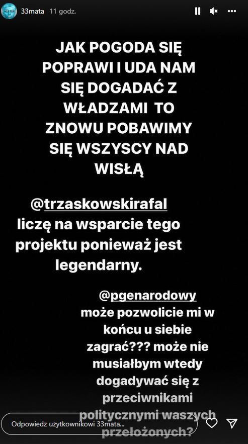 Mata wydał oświadczenie ws. odwołanego "spontanicznego" koncertu