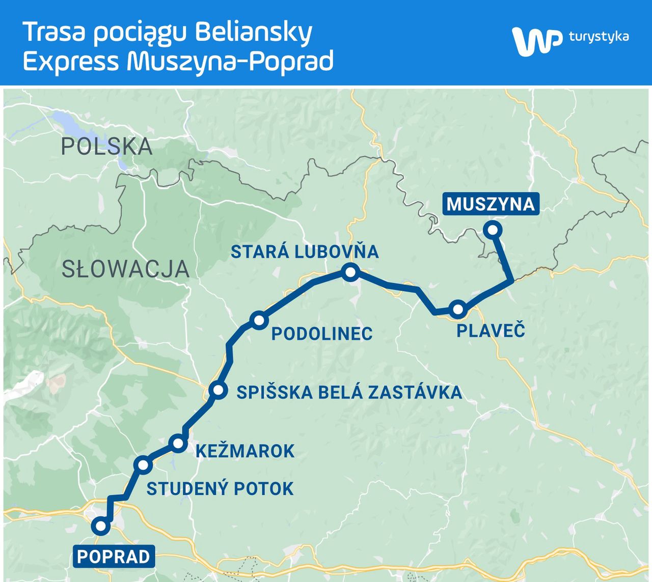 Tak przebiega trasa pociągu Beliansky Express/ Źródło: Koleje Małopolskie