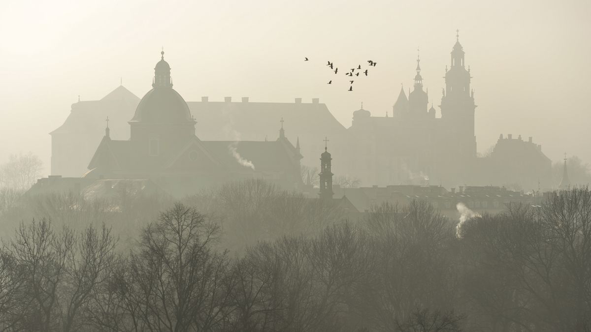 A view of Krakow's Wawel Royal Castle, during a smog alert on January 14, with the air quality index (AQI) for PM2.5 over 150. On January 14, 2020, in Krakow, Poland. (Photo by Artur Widak/NurPhoto via Getty Images)