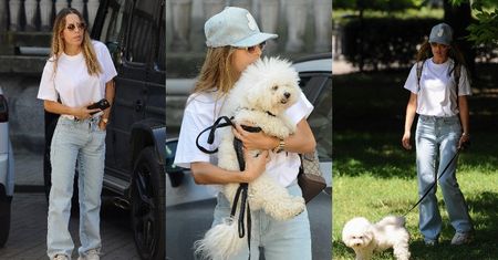 Ewa Chodakowska paraduje z pupilem po Warszawie w stylizacji za prawie 10 tysięcy, po czym znika, odjeżdżając samochodem wartym MILION ZŁOTYCH (ZDJĘCIA)