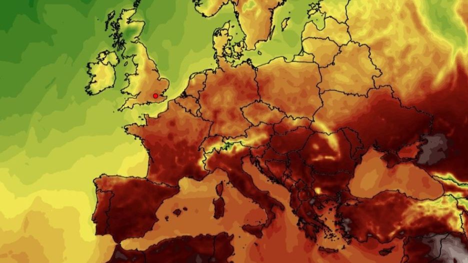 Południowa Europa na "czerwono". Fala upałów d się we znaki w kolejnych dniach. Na zdjęciu prognozy na piątek, 19 lipca