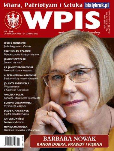 Barbara Nowak na okładce "WPISU" (Fot. WPIS)