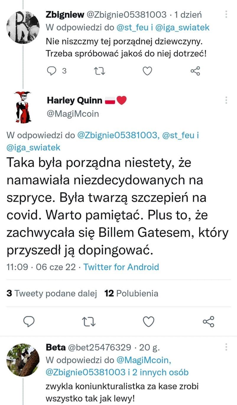 Twitter o Idze Świątek