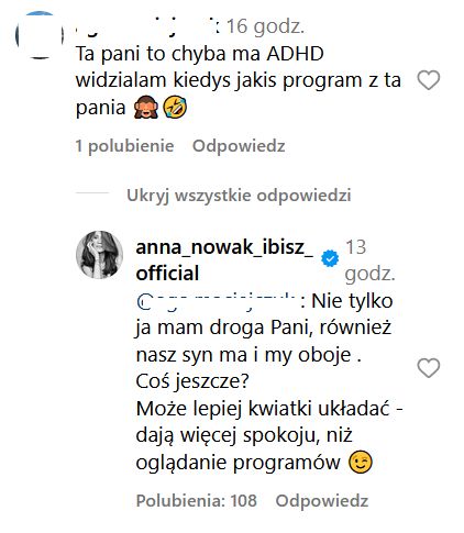 Anna Nowak-Ibisz wdała się w dyskusję z internautką 