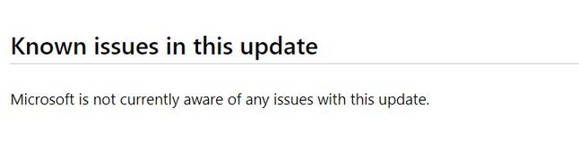 W chwili pisania niniejszego tekstu, Microsoft nie potwierdza żadnych błędów dotyczących aktualizacji KB4549951.